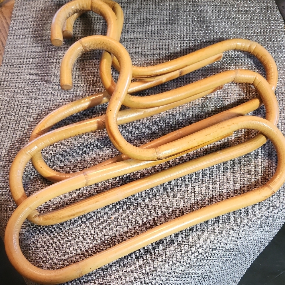 Set of Three Vinatge Bamboo Hangers - Picture 1 of 4